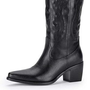 Pasuot Western Cowboy Boots |  Knee High Wide Calf Cowgirl Boots